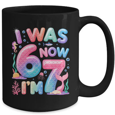 7th Birthday Girl I Was 6 Now I'm 7 Year Old Mermaid Mug | siriusteestore