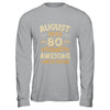 80 Years Awesome Vintage August 1945 80th Birthday Shirt & Hoodie | siriusteestore