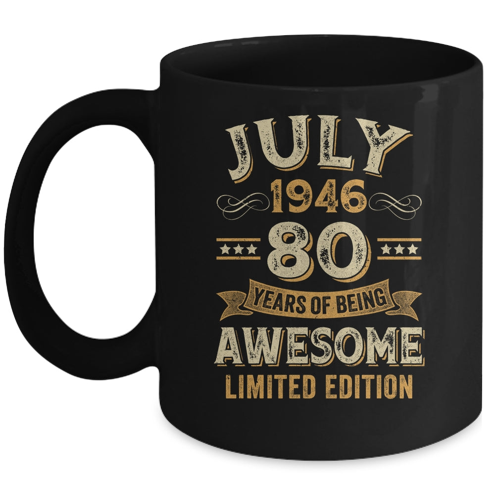 80 Years Awesome Vintage July 1946 80th Birthday Mug | siriusteestore