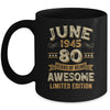 80 Years Awesome Vintage June 1945 80th Birthday Mug | siriusteestore
