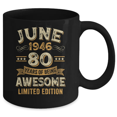 80 Years Awesome Vintage June 1946 80th Birthday Mug | siriusteestore