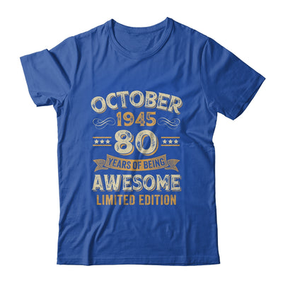 80 Years Awesome Vintage October 1945 80th Birthday Shirt & Hoodie | siriusteestore