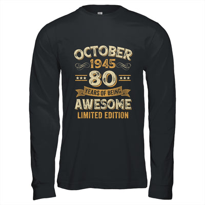 80 Years Awesome Vintage October 1945 80th Birthday Shirt & Hoodie | siriusteestore