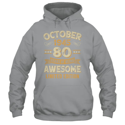 80 Years Awesome Vintage October 1945 80th Birthday Shirt & Hoodie | siriusteestore