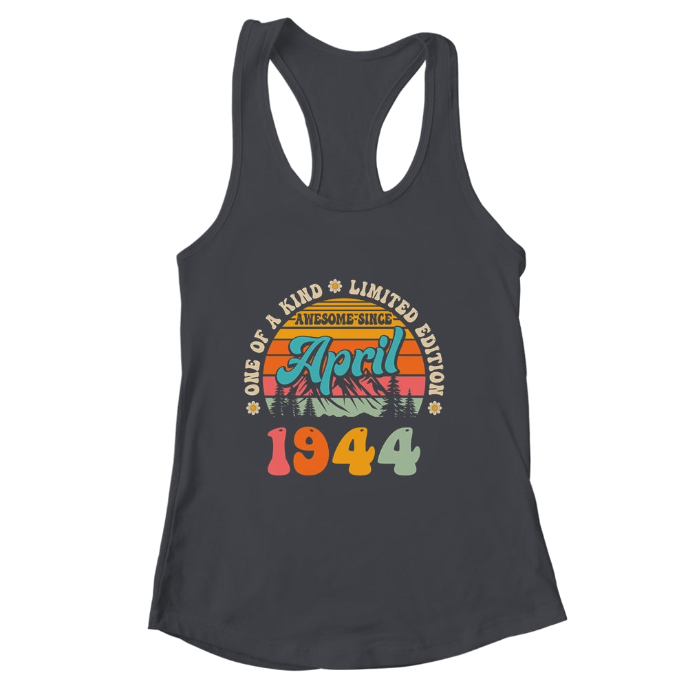 80 Years Old Awesome Since April 1944 80th Birthday Groovy Shirt & Tank Top | siriusteestore