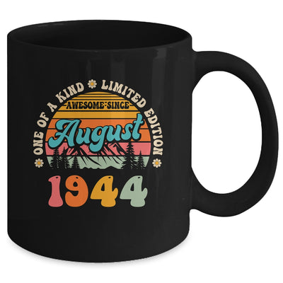 80 Years Old Awesome Since August 1944 80th Birthday Groovy Mug | siriusteestore