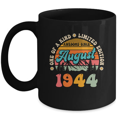 80 Years Old Awesome Since August 1944 80th Birthday Groovy Mug | siriusteestore