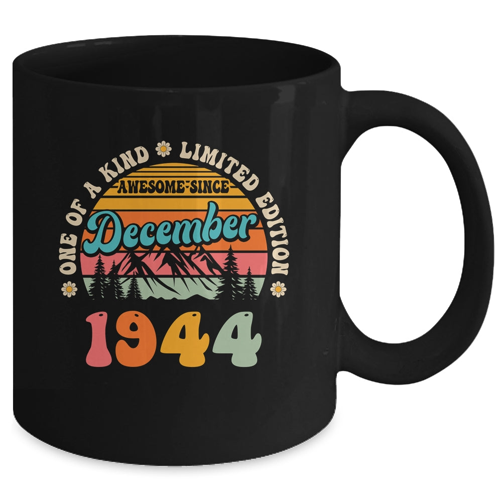 80 Years Old Awesome Since December 1944 80th Birthday Groovy Mug | siriusteestore