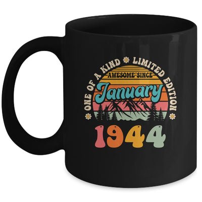 80 Years Old Awesome Since January 1944 80th Birthday Groovy Mug | siriusteestore