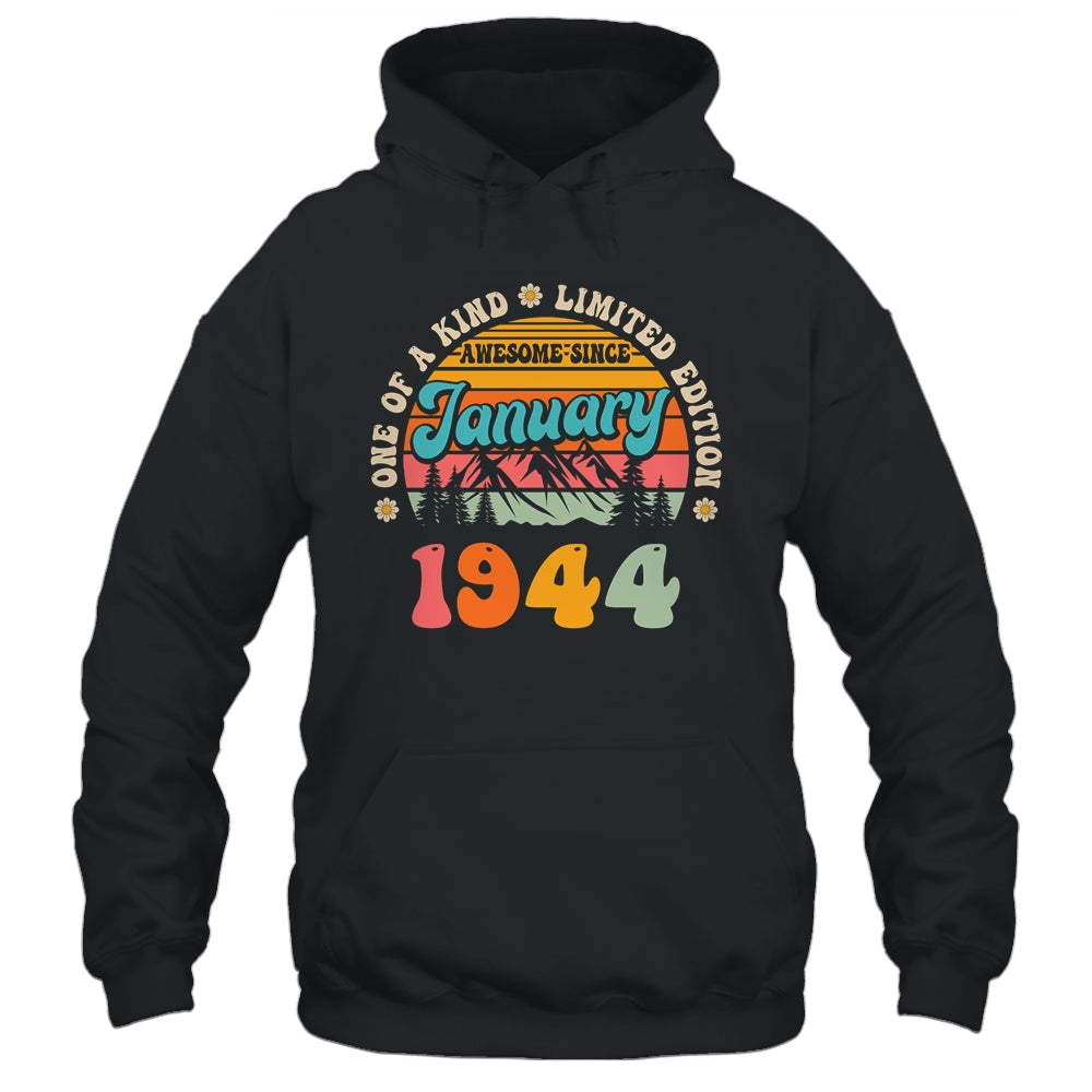 80 Years Old Awesome Since January 1944 80th Birthday Groovy Shirt & Tank Top | siriusteestore