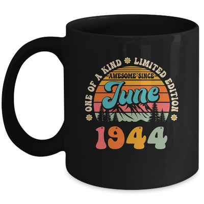 80 Years Old Awesome Since June 1944 80th Birthday Groovy Mug | siriusteestore