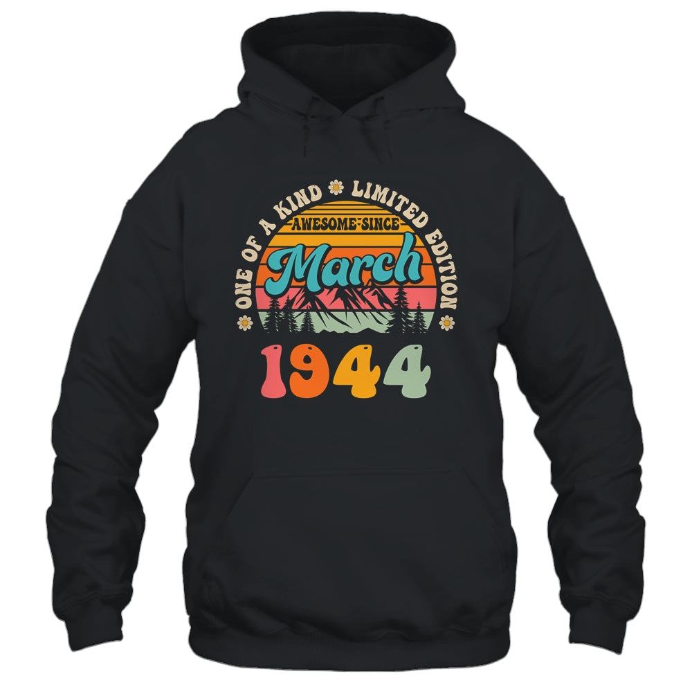 80 Years Old Awesome Since March 1944 80th Birthday Groovy Shirt & Tank Top | siriusteestore