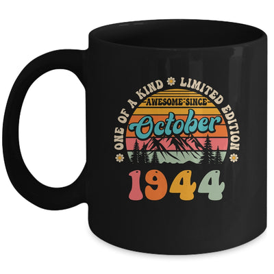 80 Years Old Awesome Since October 1944 80th Birthday Groovy Mug | siriusteestore