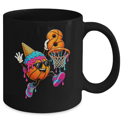 8Th Birthday Basketball Drip Ice Cream 8 Years Old Boys Kids Mug | siriusteestore