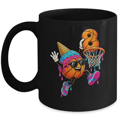 8Th Birthday Basketball Drip Ice Cream 8 Years Old Boys Kids Mug | siriusteestore
