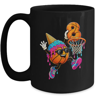 8Th Birthday Basketball Drip Ice Cream 8 Years Old Boys Kids Mug | siriusteestore