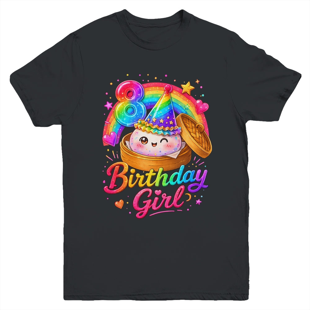 8Th Birthday Girl Dumpling Kawaii Pastel Anime 8 Years Old Youth Shirt | siriusteestore