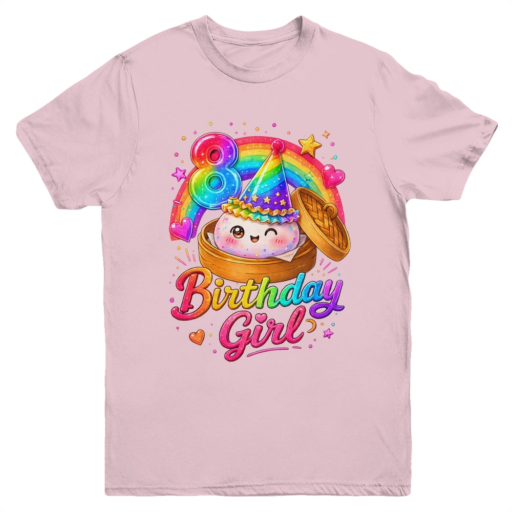 8Th Birthday Girl Dumpling Kawaii Pastel Anime 8 Years Old Youth Shirt | siriusteestore