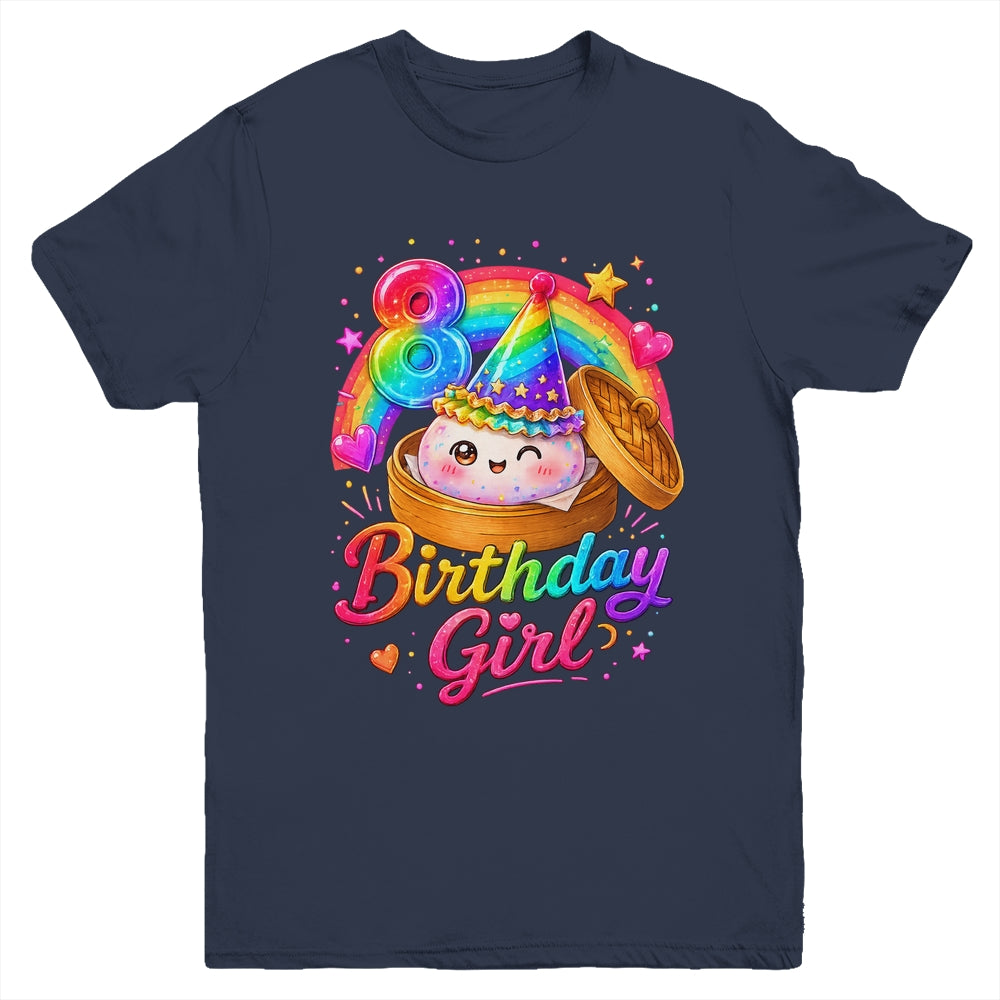8Th Birthday Girl Dumpling Kawaii Pastel Anime 8 Years Old Youth Shirt | siriusteestore