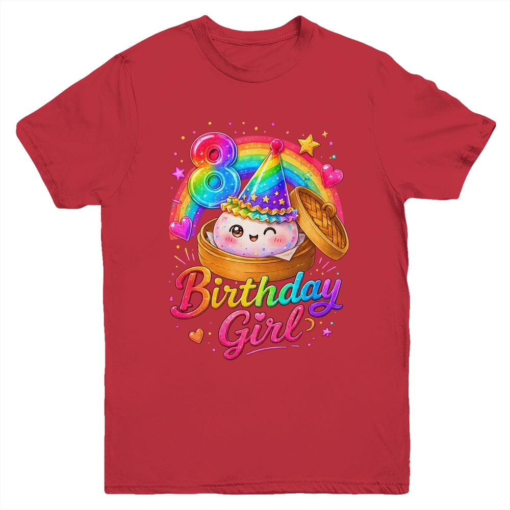 8Th Birthday Girl Dumpling Kawaii Pastel Anime 8 Years Old Youth Shirt | siriusteestore