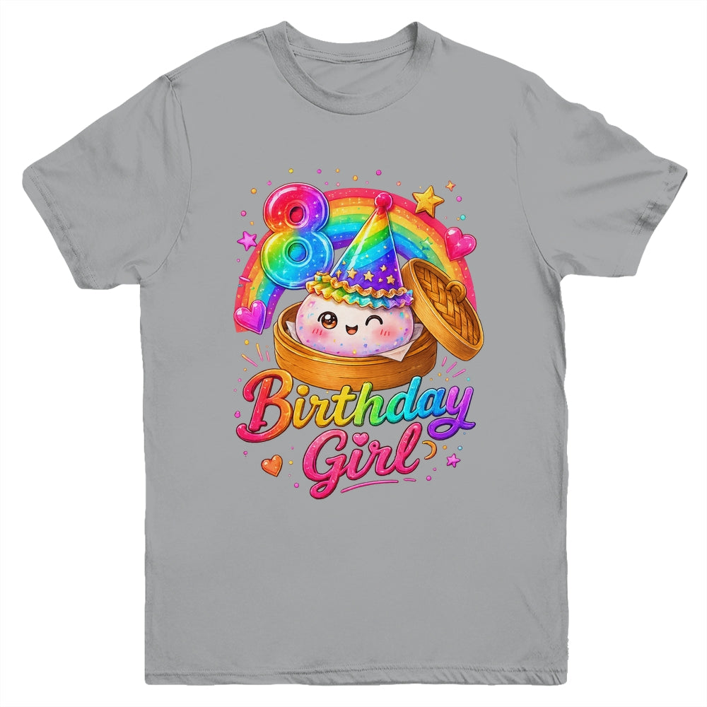 8Th Birthday Girl Dumpling Kawaii Pastel Anime 8 Years Old Youth Shirt | siriusteestore