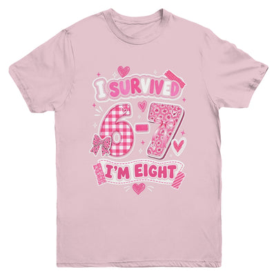 8Th Birthday I Survived 6 7 Now I’m 8 Girls Birthday Youth Shirt | siriusteestore