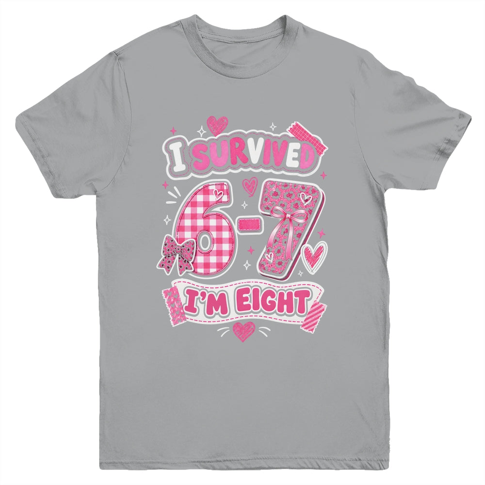 8Th Birthday I Survived 6 7 Now I’m 8 Girls Birthday Youth Shirt | siriusteestore