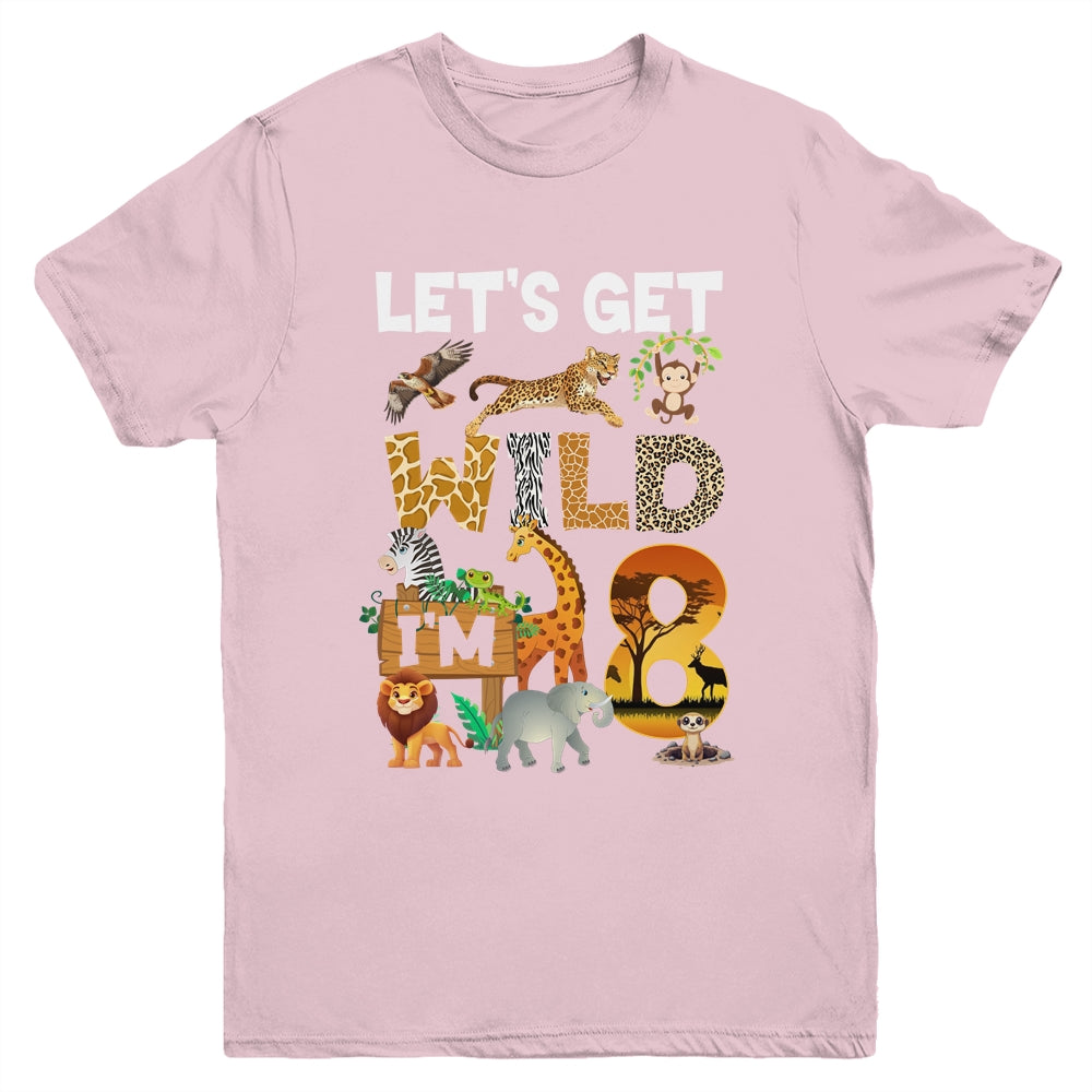 8 Year Old Zoo Birthday Safari Jungle Animal 8th Bday Youth Shirt | siriusteestore