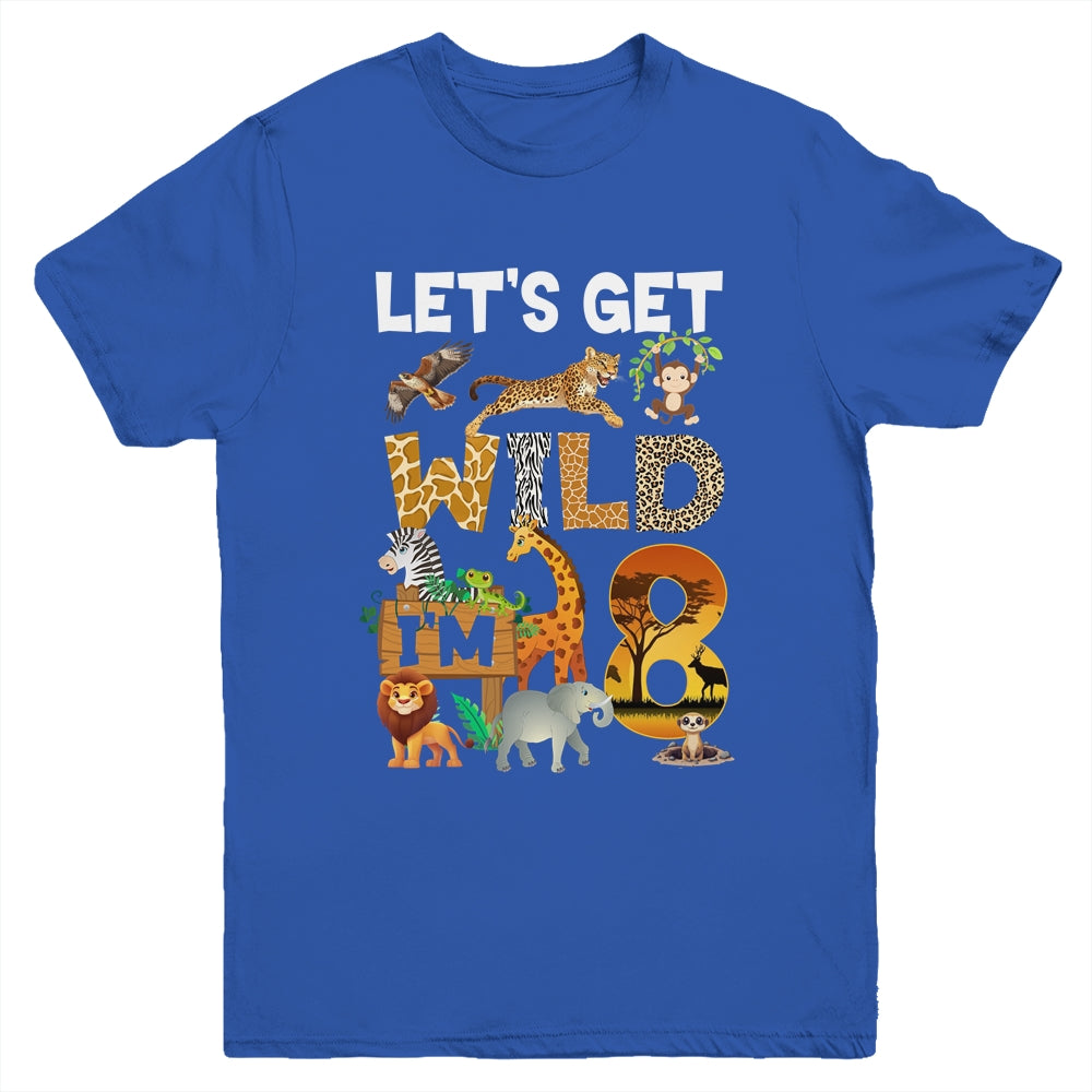 8 Year Old Zoo Birthday Safari Jungle Animal 8th Bday Youth Shirt | siriusteestore