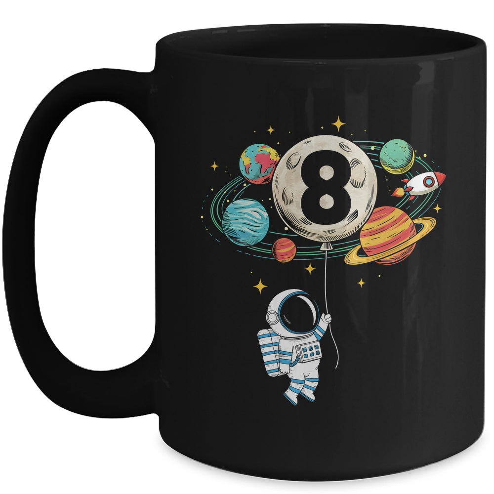 8 Years Old Birthday Boy Astronaut Space 8th Birthday Mug | siriusteestore