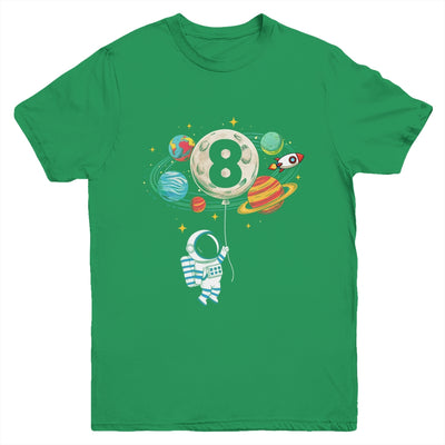 8 Years Old Birthday Boy Astronaut Space 8th Birthday Youth Shirt | siriusteestore