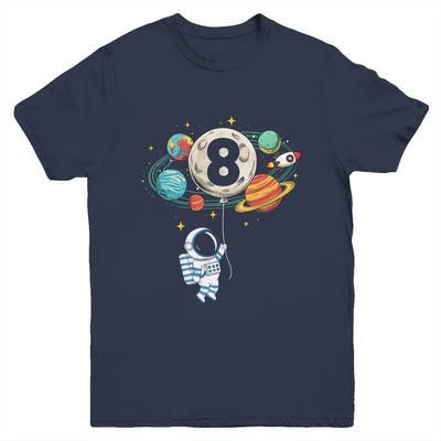8 Years Old Birthday Boy Astronaut Space 8th Birthday Youth Shirt | siriusteestore