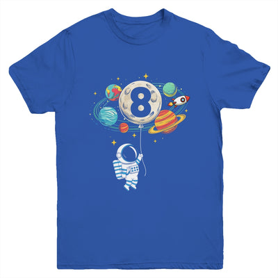 8 Years Old Birthday Boy Astronaut Space 8th Birthday Youth Shirt | siriusteestore