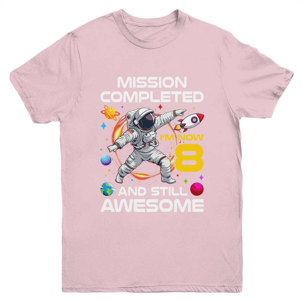 8th Birthday Astronaut 8 Years Old Outer Space Birthday Youth Shirt | siriusteestore