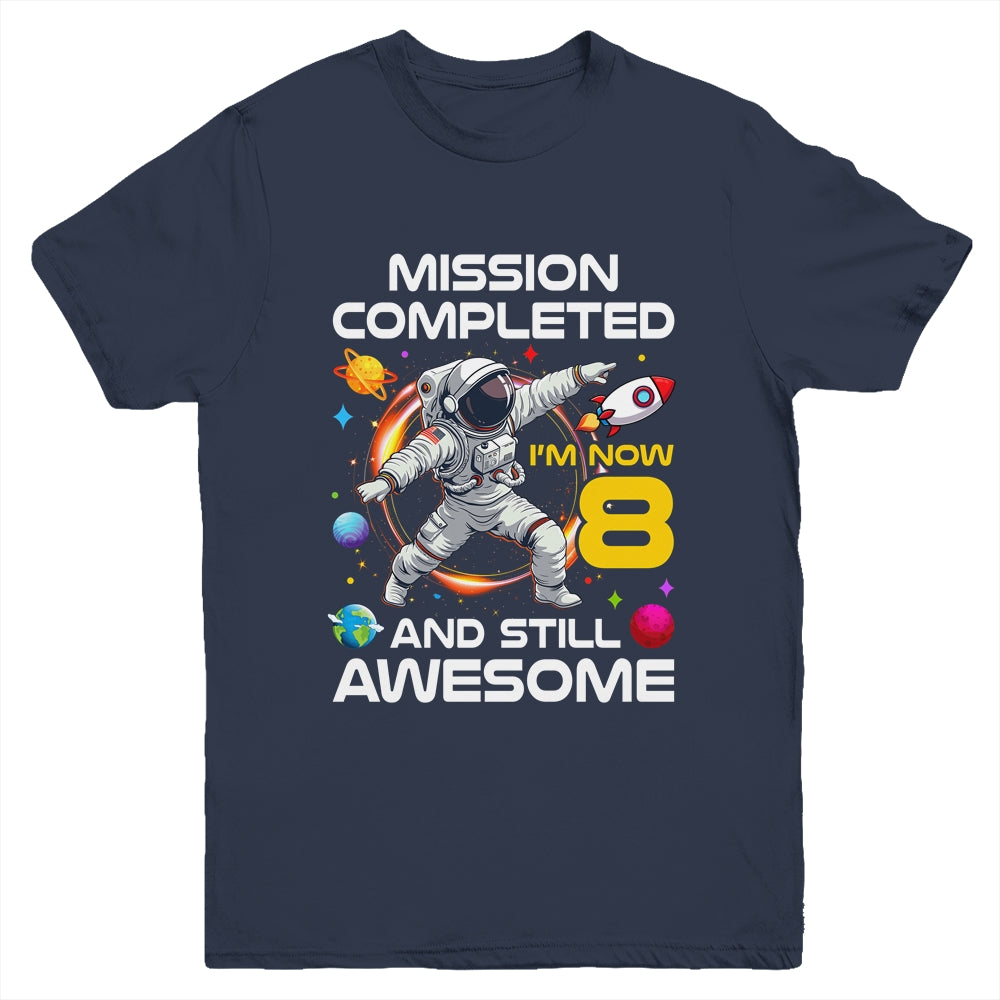8th Birthday Astronaut 8 Years Old Outer Space Birthday Youth Shirt | siriusteestore
