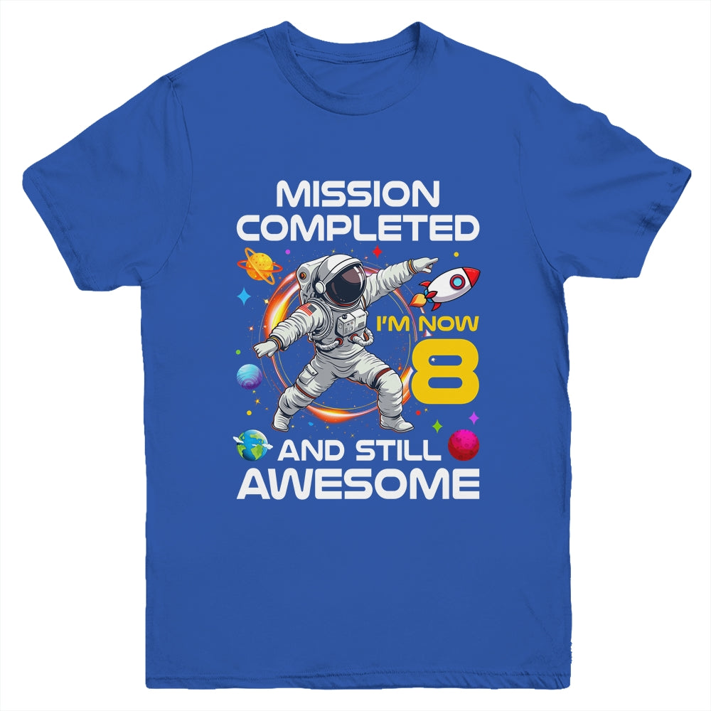 8th Birthday Astronaut 8 Years Old Outer Space Birthday Youth Shirt | siriusteestore