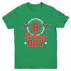 8th Birthday Boy Race Car Birthday Racing Car Flag Youth Shirt | siriusteestore