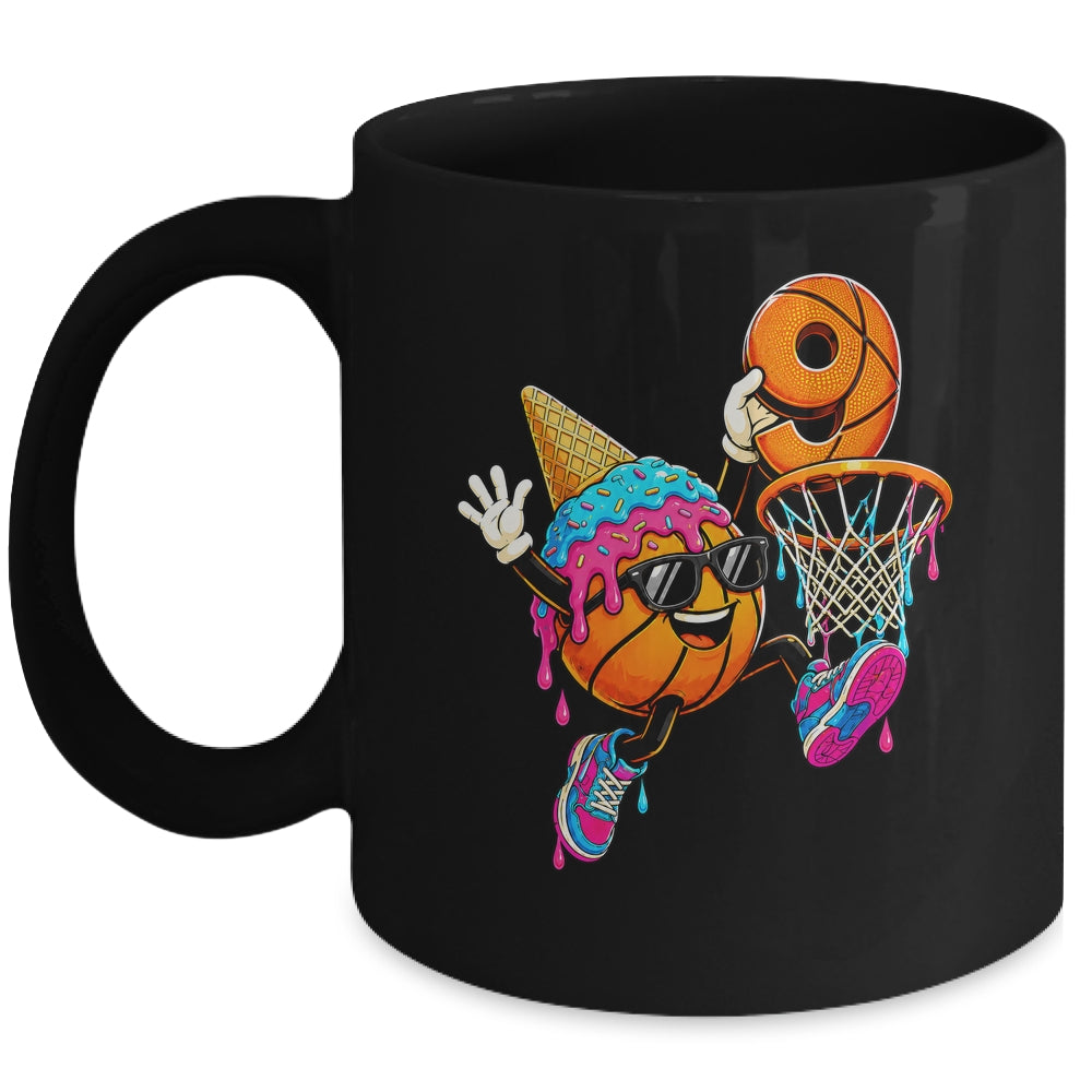 9Th Birthday Basketball Drip Ice Cream 9 Years Old Boys Kids Mug | siriusteestore