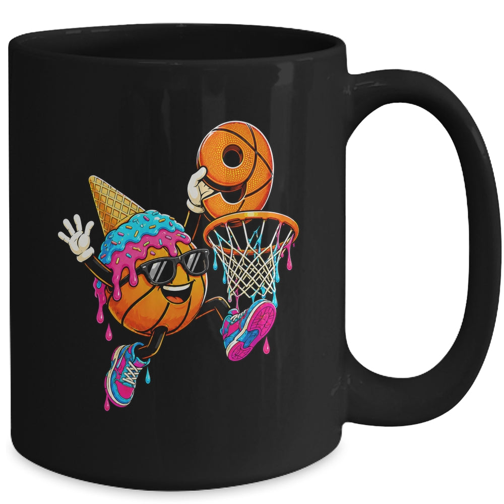 9Th Birthday Basketball Drip Ice Cream 9 Years Old Boys Kids Mug | siriusteestore