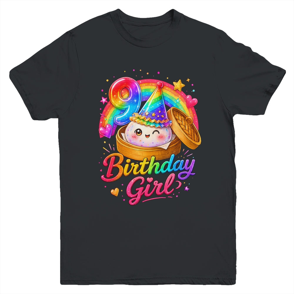 9Th Birthday Girl Dumpling Kawaii Pastel Anime 9 Years Old Youth Shirt | siriusteestore