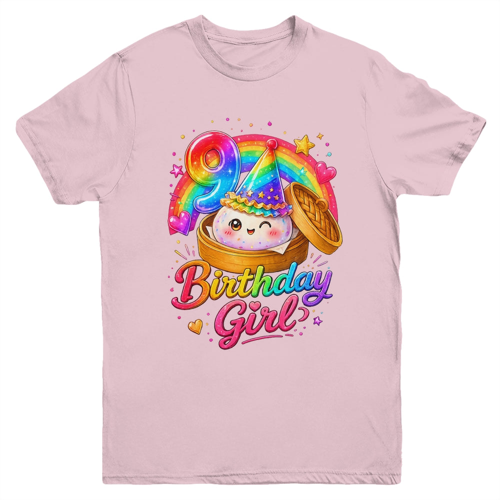 9Th Birthday Girl Dumpling Kawaii Pastel Anime 9 Years Old Youth Shirt | siriusteestore