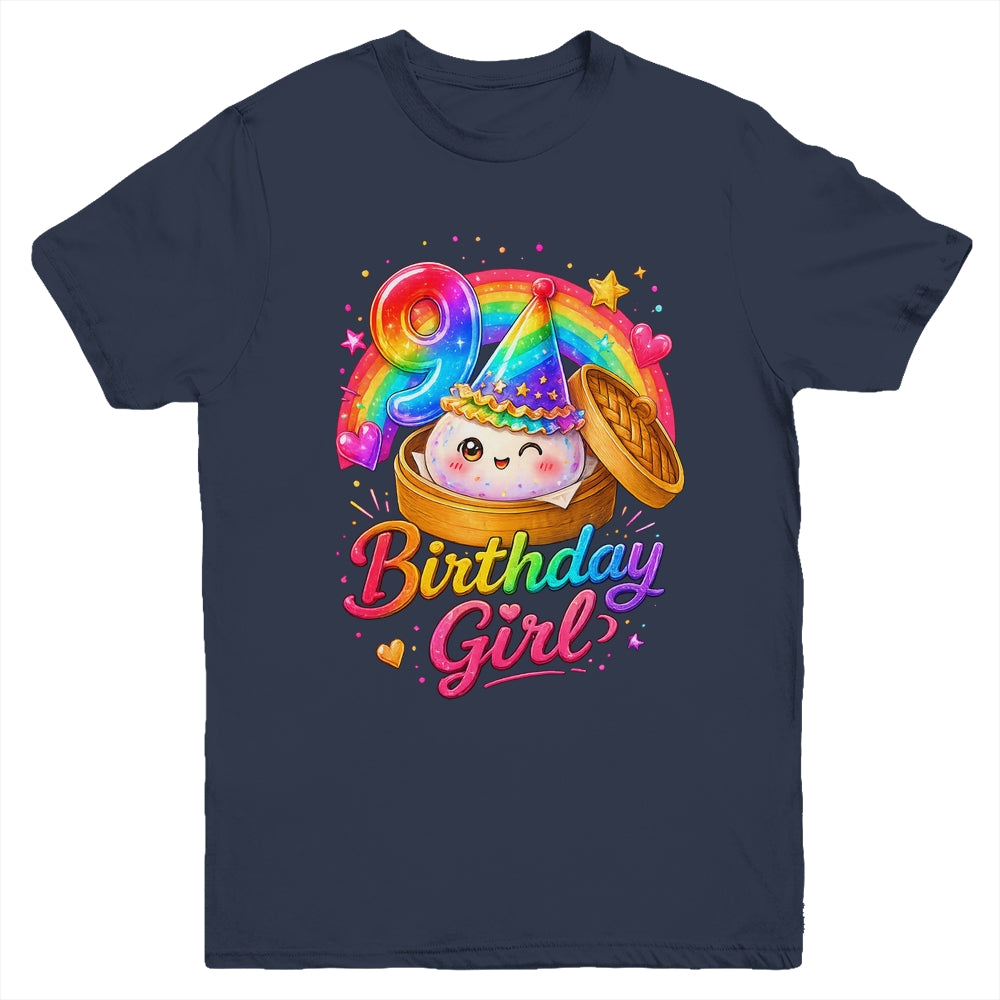 9Th Birthday Girl Dumpling Kawaii Pastel Anime 9 Years Old Youth Shirt | siriusteestore