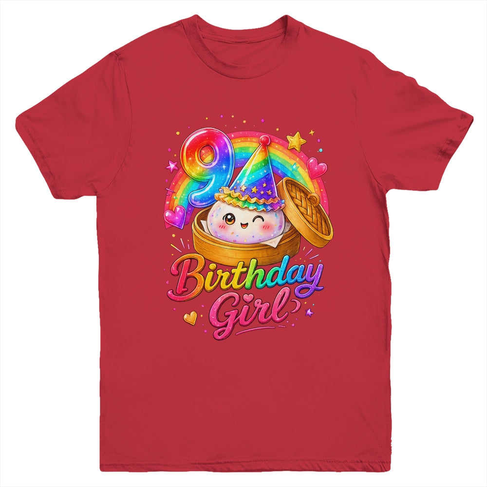 9Th Birthday Girl Dumpling Kawaii Pastel Anime 9 Years Old Youth Shirt | siriusteestore