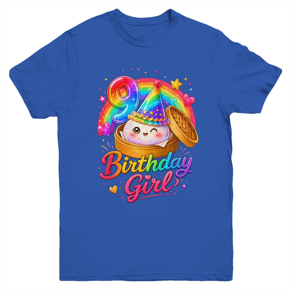 9Th Birthday Girl Dumpling Kawaii Pastel Anime 9 Years Old Youth Shirt | siriusteestore
