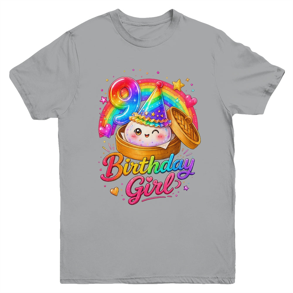 9Th Birthday Girl Dumpling Kawaii Pastel Anime 9 Years Old Youth Shirt | siriusteestore