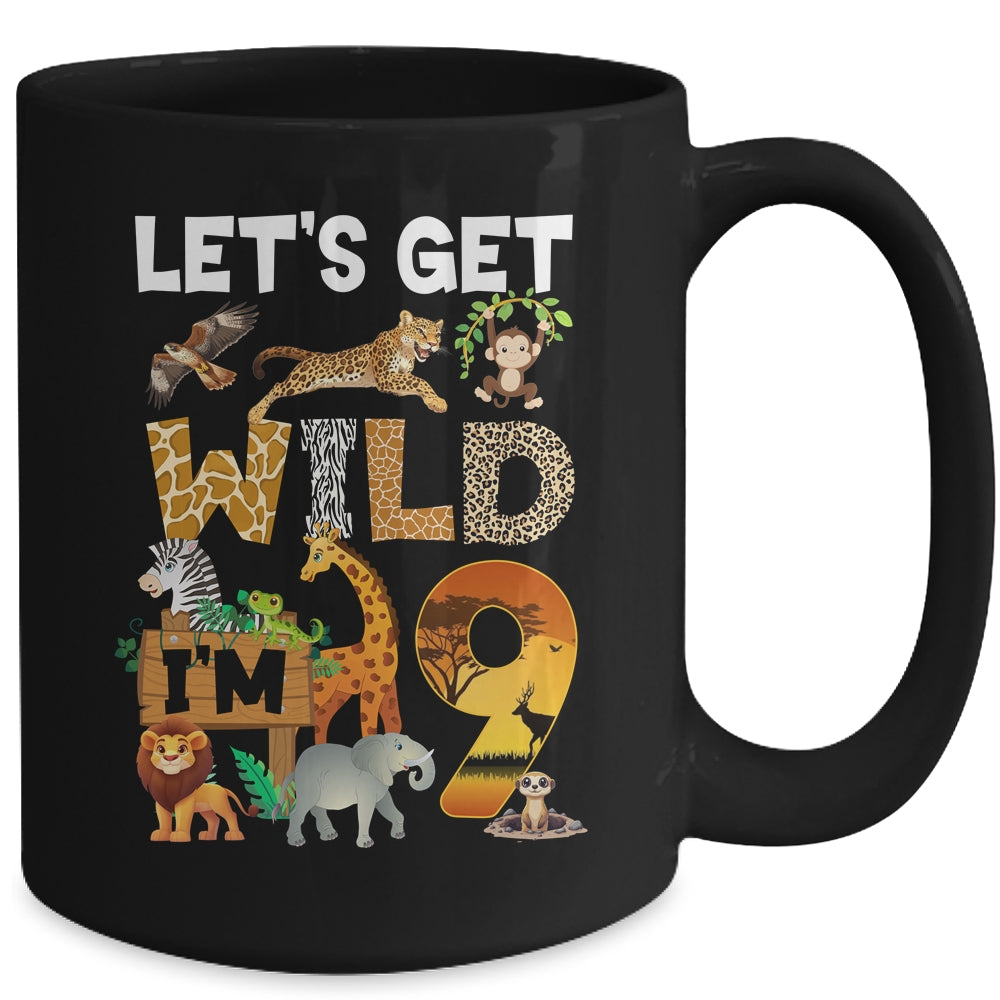 9 Year Old Zoo Birthday Safari Jungle Animal 9th Bday Mug | siriusteestore