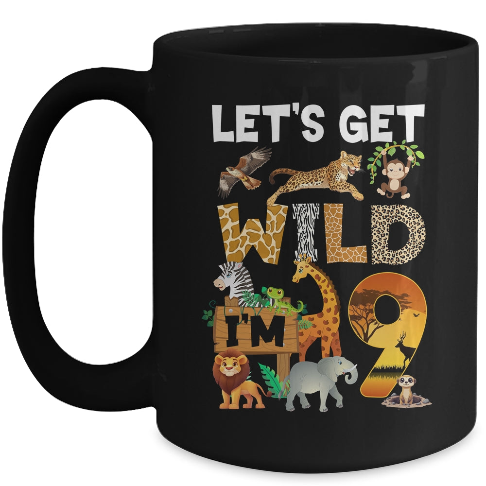 9 Year Old Zoo Birthday Safari Jungle Animal 9th Bday Mug | siriusteestore