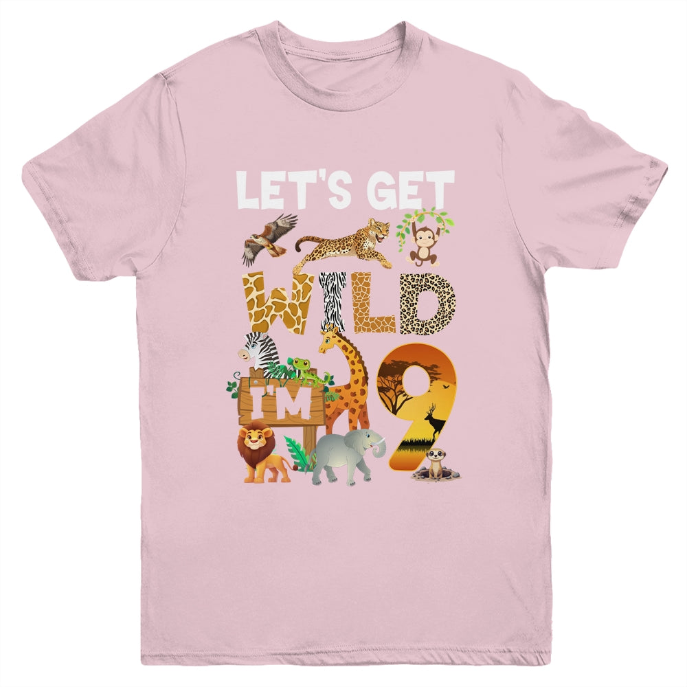 9 Year Old Zoo Birthday Safari Jungle Animal 9th Bday Youth Shirt | siriusteestore