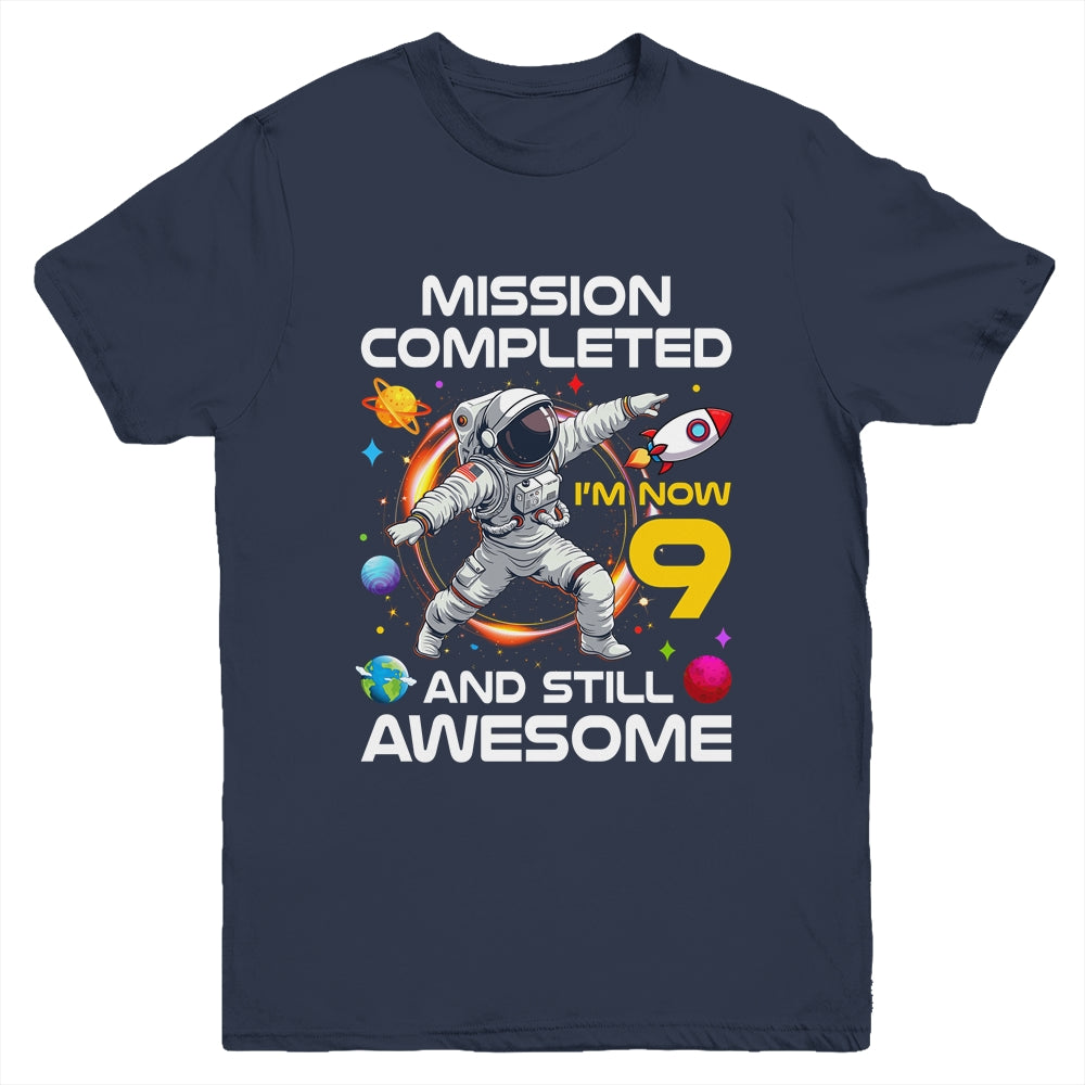 9th Birthday Astronaut 9 Years Old Outer Space Birthday Youth Shirt | siriusteestore
