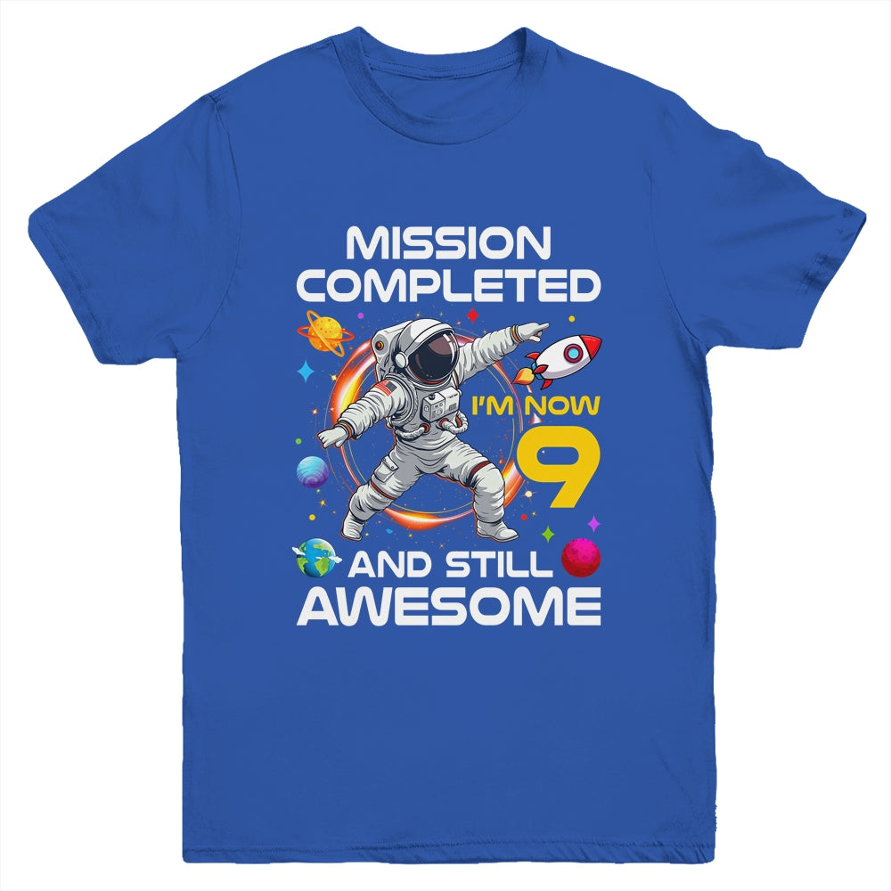 9th Birthday Astronaut 9 Years Old Outer Space Birthday Youth Shirt | siriusteestore